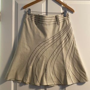 Nanette Lapore A-line skirt in cream and navy